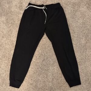 Vuori Black Joggers with White Drawstring